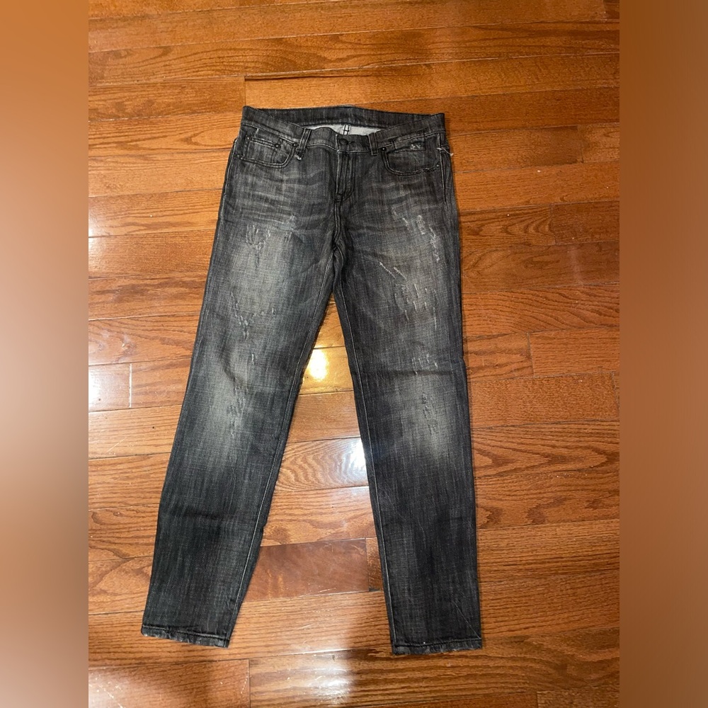 New! R13 Relaxed Skinny Bear Shredded Black jeans 🖤 Sz 28 NWT